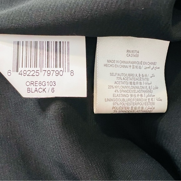 NWT! BCBG Maxazria Black Stretch Satin One-Shoulder Cokctail Dress. Size 6. - Picture 14 of 15